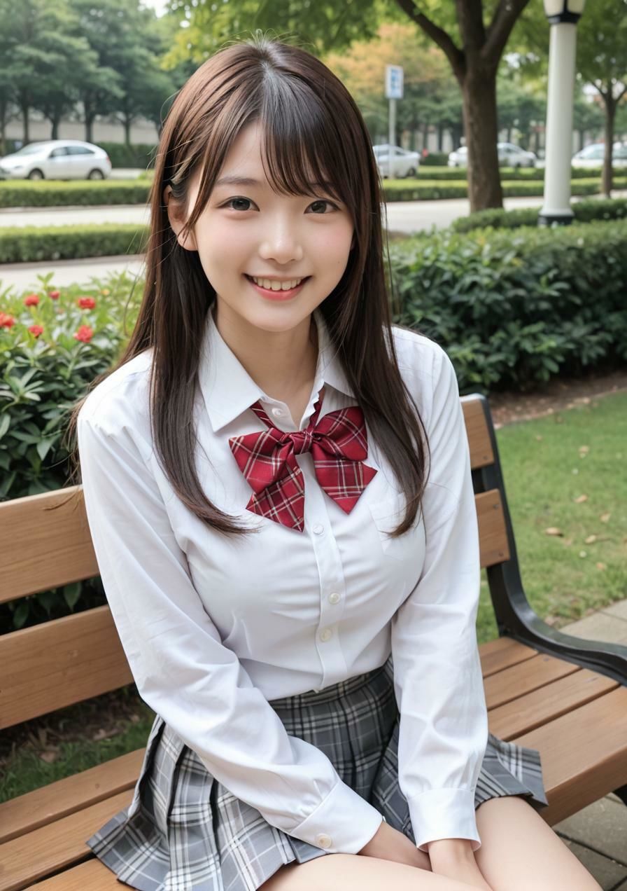 赤リボン制服（432枚）【実写系AI超リアルCG集EX】 - サンプル画像 1