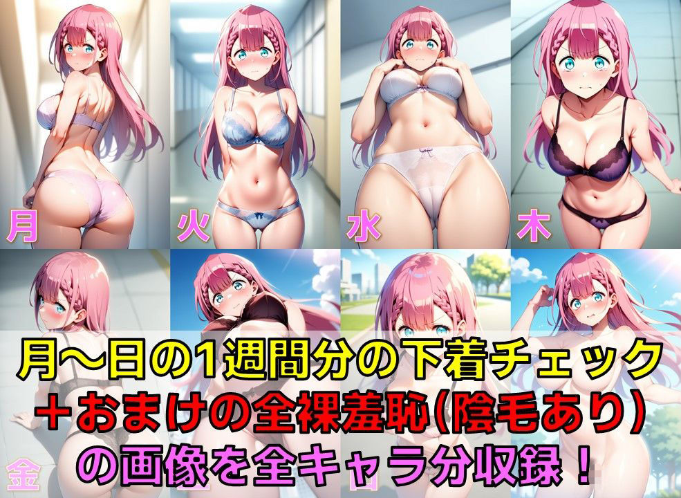 勉強系ヒロイン 下着チェック【陰毛あり版】 - サンプル画像 3