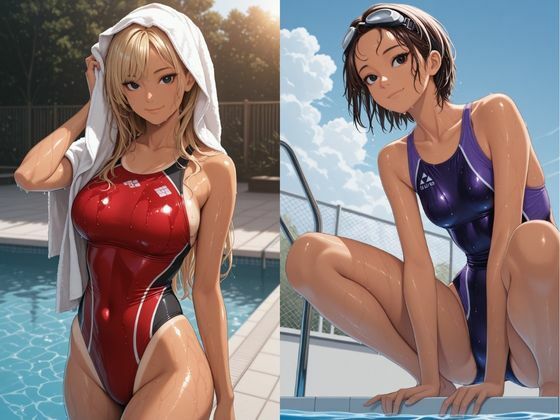 競泳水着の彼女 - サンプル画像 3