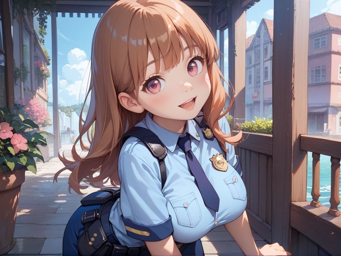 巨乳のロリ娘とポリスコス乱交 - サンプル画像 1