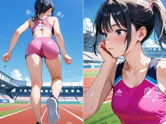汗だく陸上女子の限界ハメトレ 〜晴天下のトラックで、汗と喘ぎが止まらないー〜 - サンプル画像 2