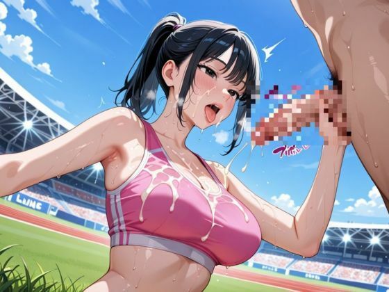 汗だく陸上女子の限界ハメトレ 〜晴天下のトラックで、汗と喘ぎが止まらないー〜 - サンプル画像 4
