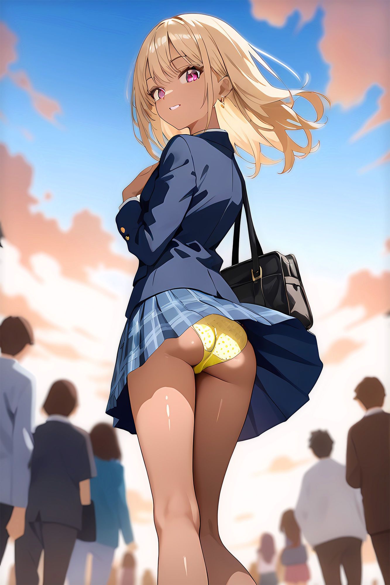ローアングルJKパンツ イラスト集 3 - サンプル画像 5