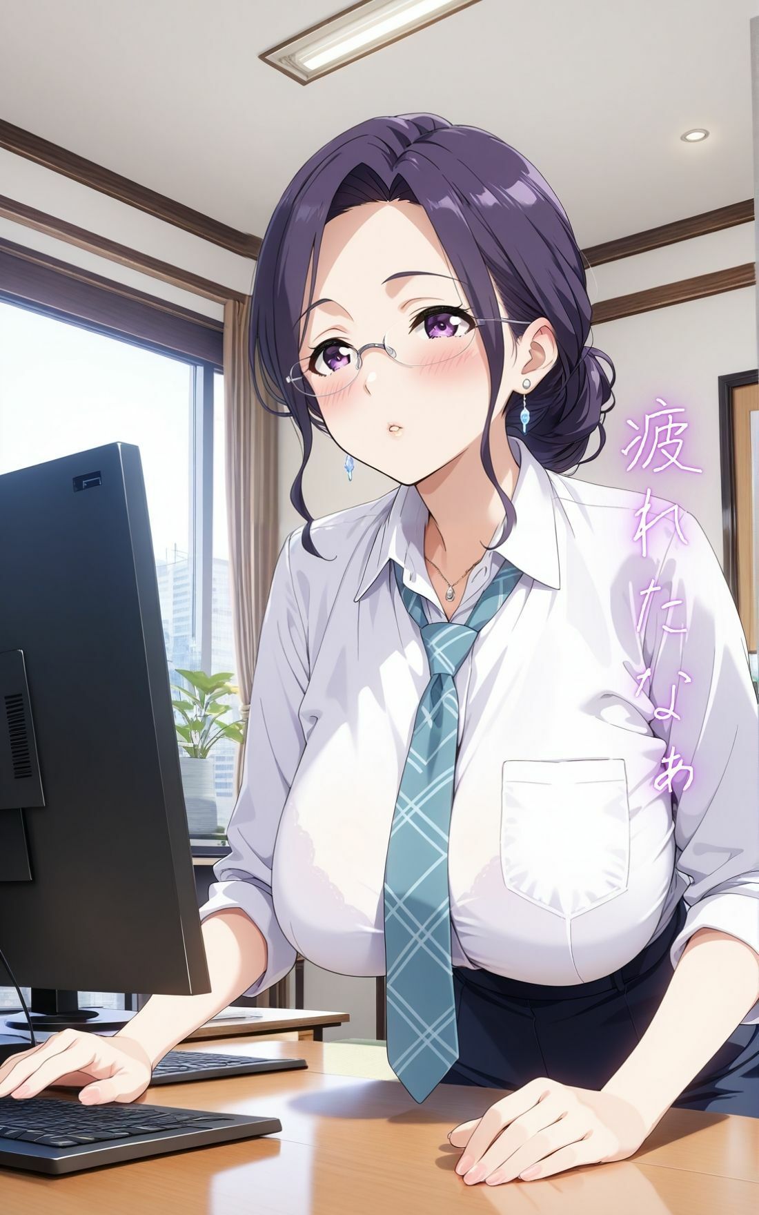 爆乳人妻OL オフィスで濃厚エッチ - サンプル画像 2