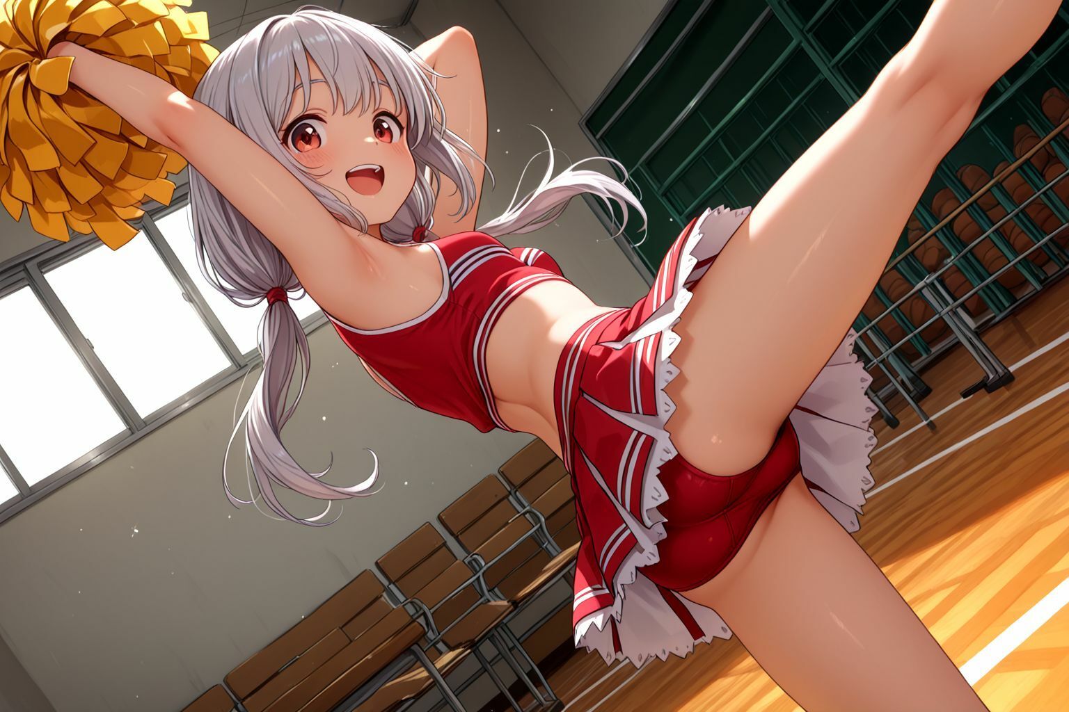 ミックスガールズコレクション  ちっぱいチアガールのエッチな応援 - サンプル画像 1