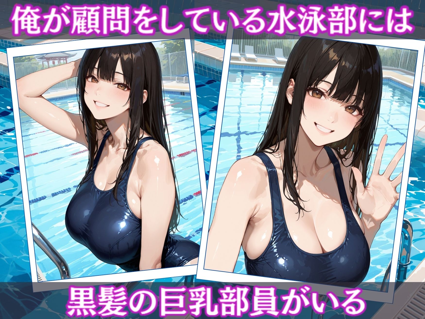 スク水〜水泳部黒髪巨乳女子校生に生挿入〜 - サンプル画像 1