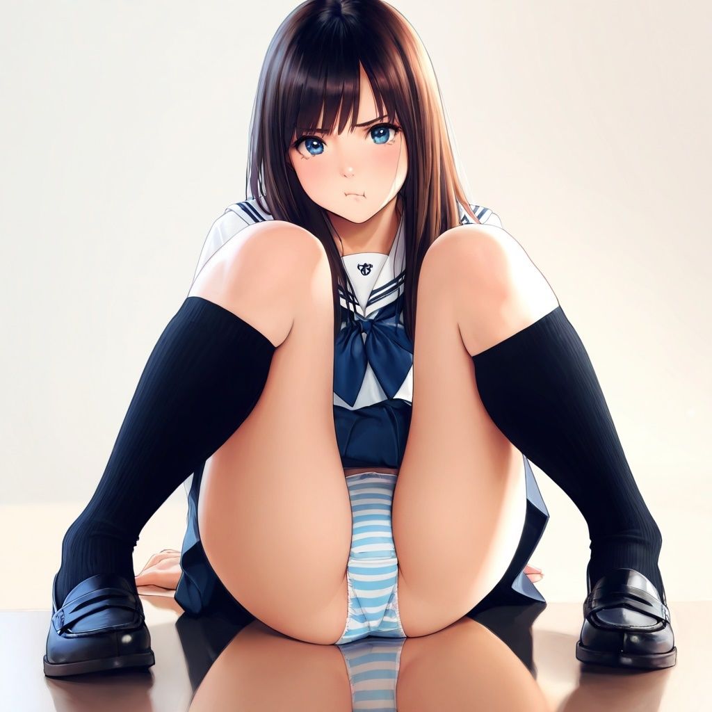 黒ハイソックスJKのM字パンチラ 〜リアル風ver〜 - サンプル画像 9