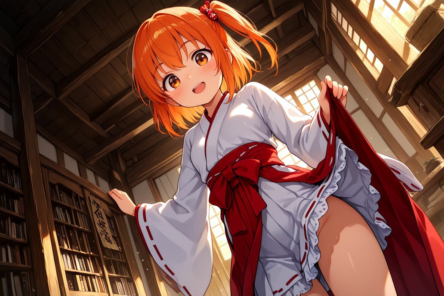 ミックスガールズコレクション  巫女服ちっぱい美少女のえっちなお祓い - サンプル画像 1