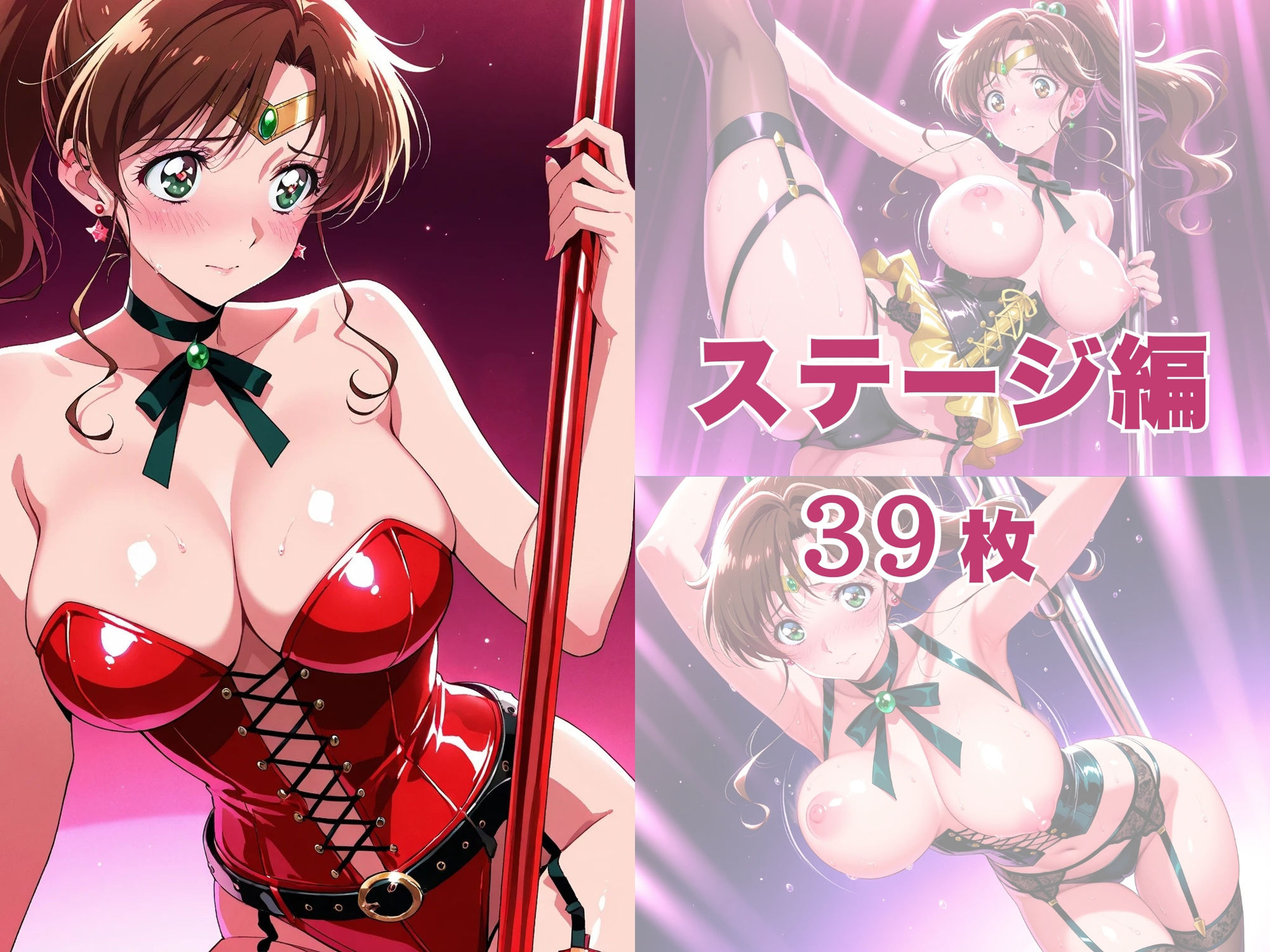 【発情ヒロイン】美少女戦士セー●ージュピター  ストリッパーに転職してハメられてしまう件 - サンプル画像 8