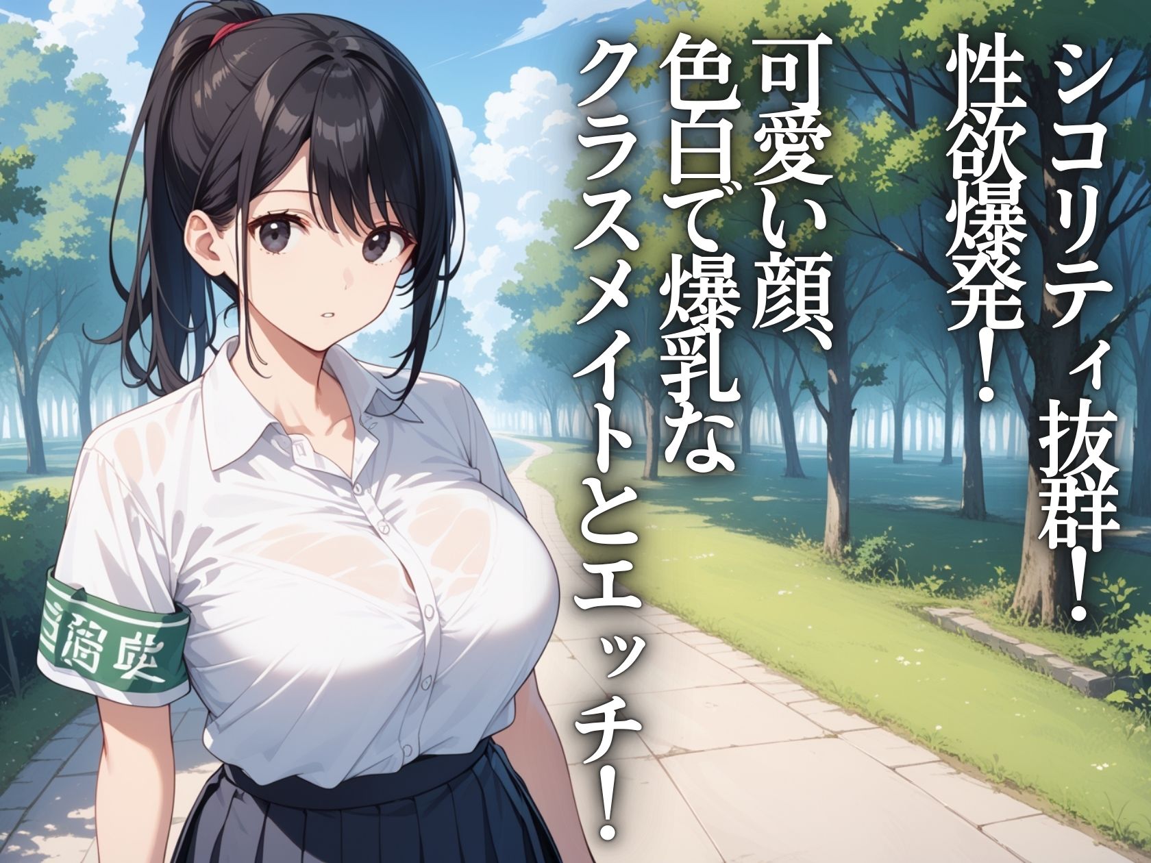 爆乳学園〜風紀委員のデカパイが風紀を乱しているので種付け逆性指導してやった - サンプル画像 1