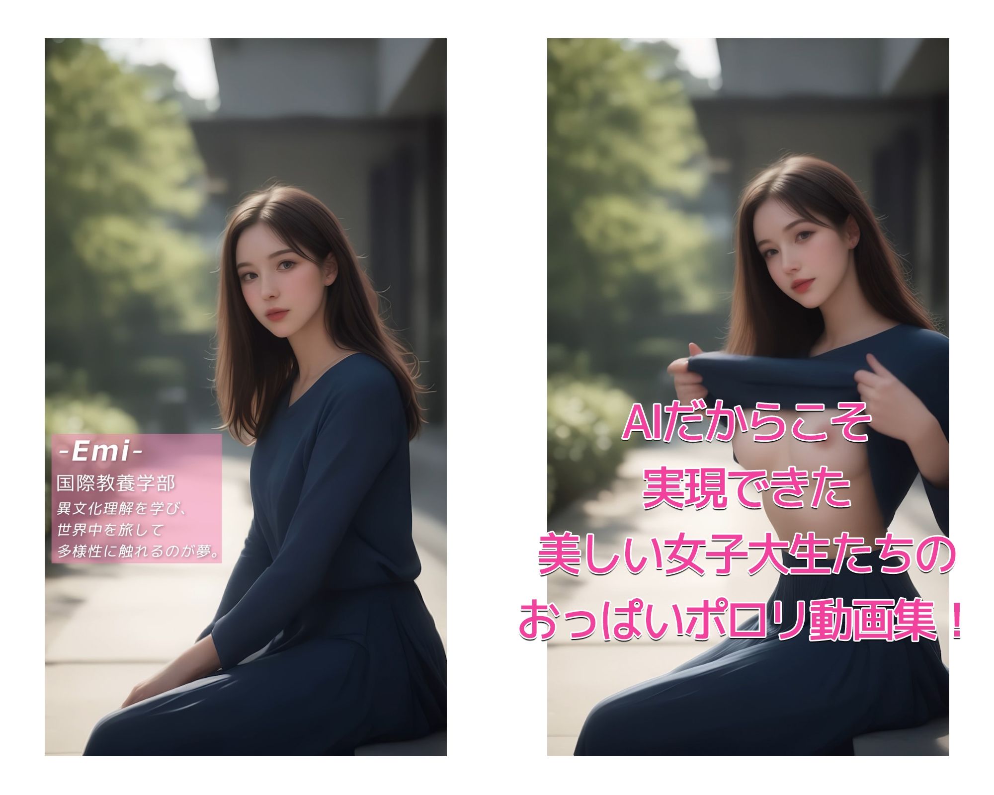 女子大生キャンパス露出 - サンプル画像 1
