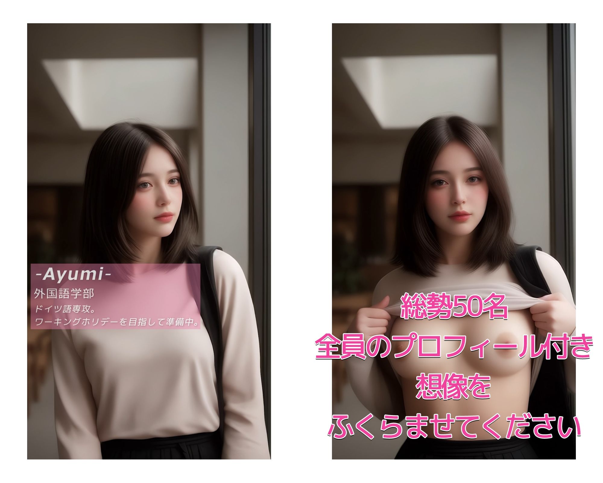 女子大生キャンパス露出 - サンプル画像 3