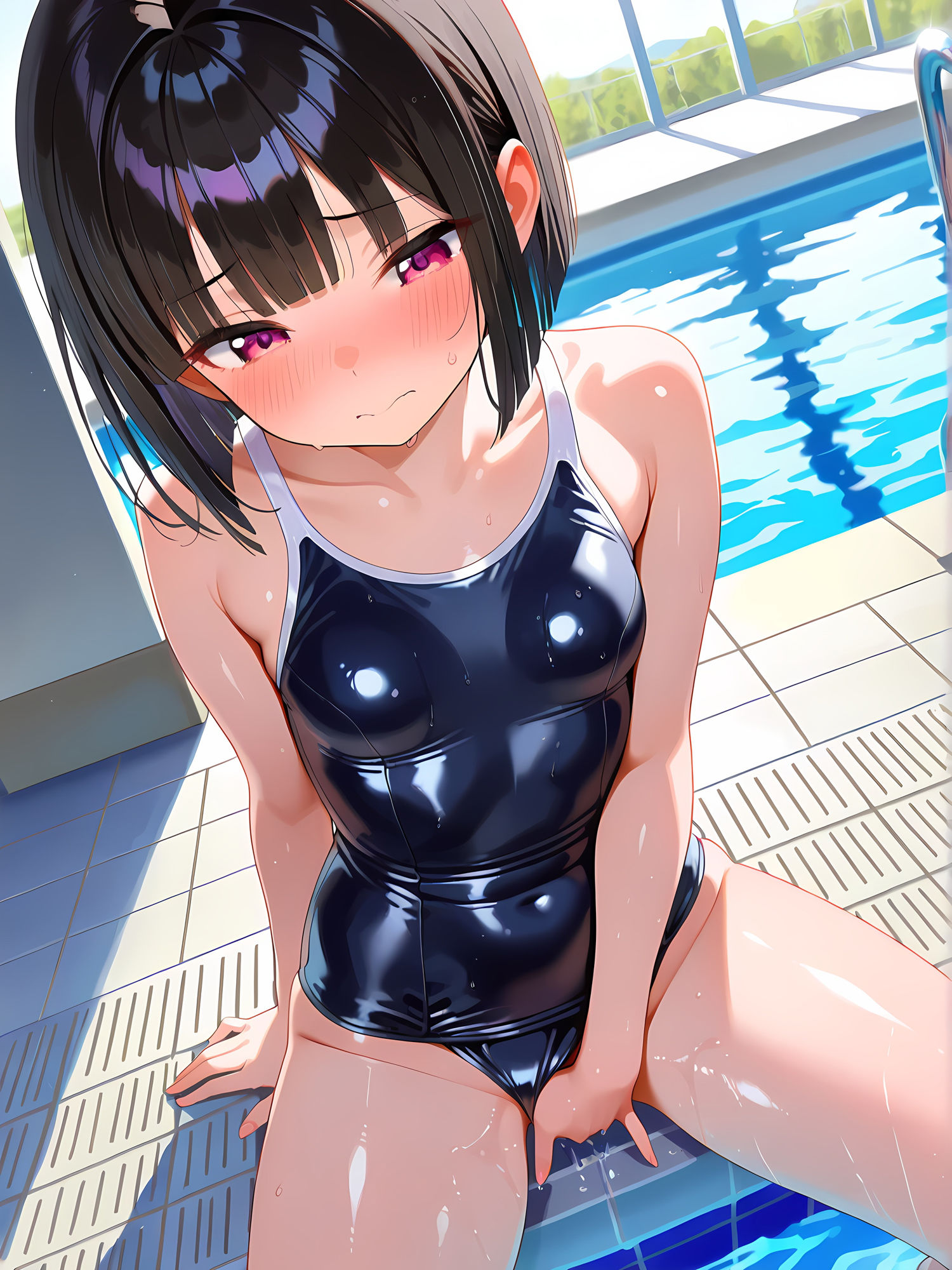 プールでスク水女子とイチャイチャ！2 - サンプル画像 4