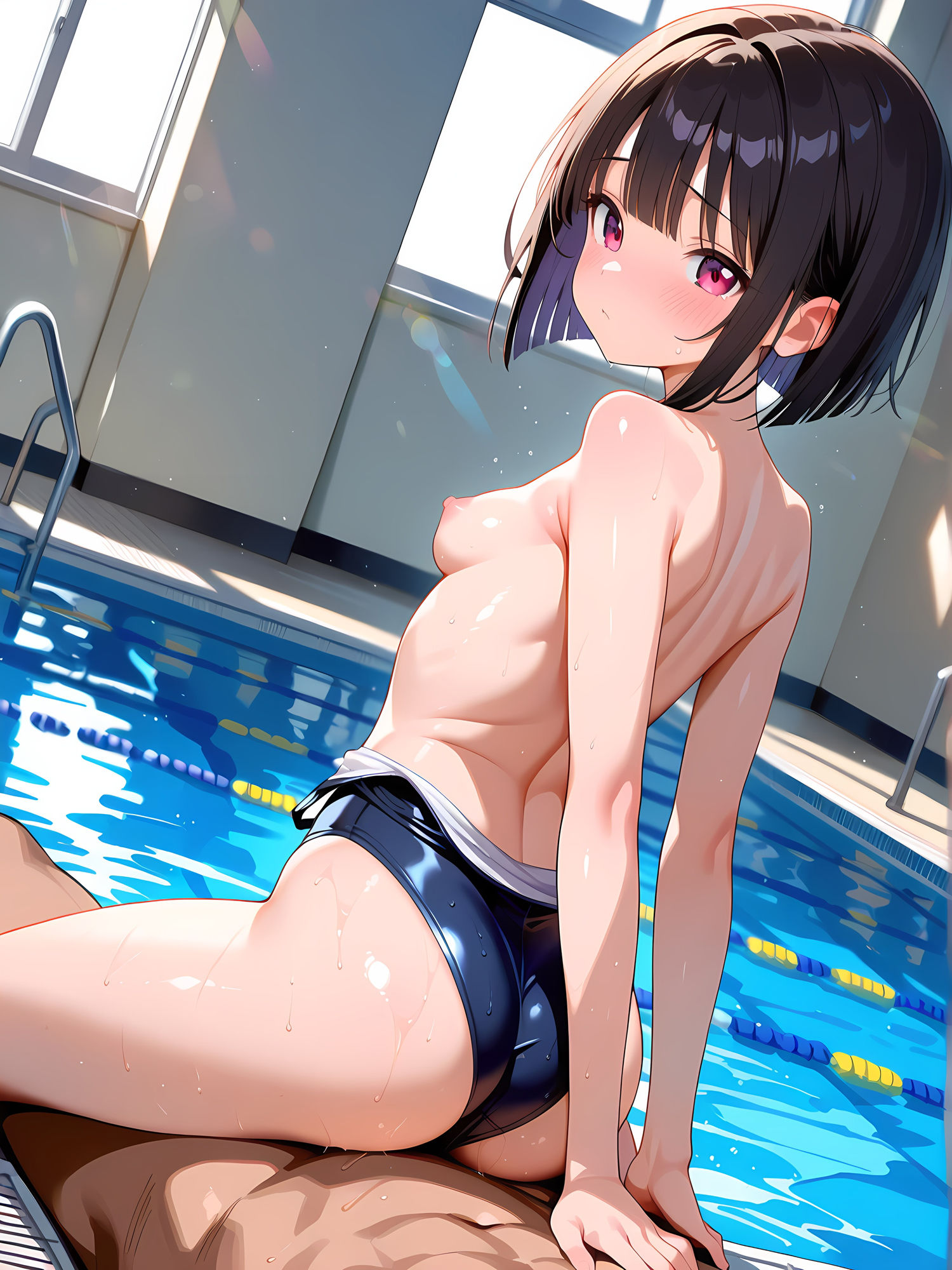 プールでスク水女子とイチャイチャ！2 - サンプル画像 5