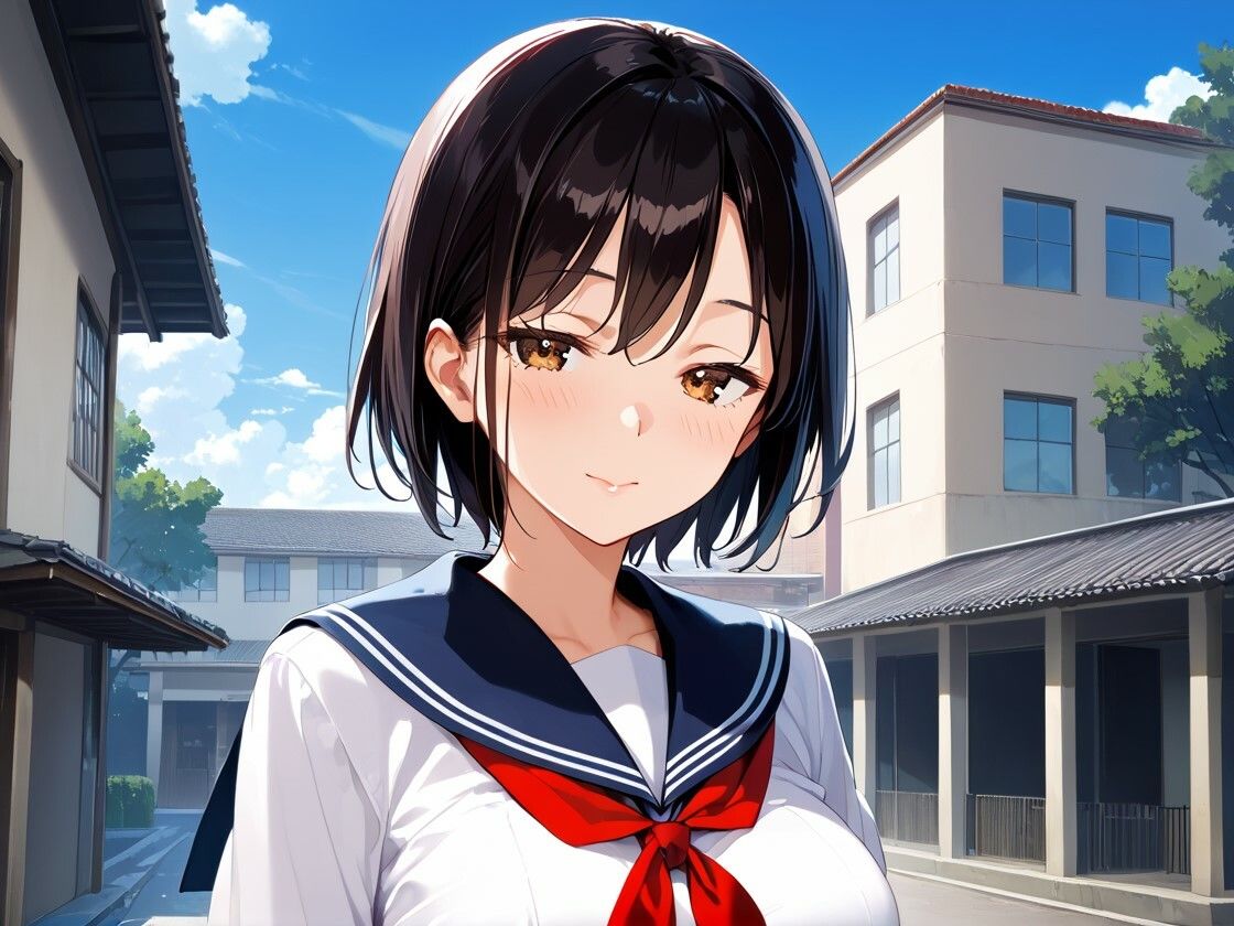 制服×スク水  巨乳妹といちゃらぶSEX - サンプル画像 2