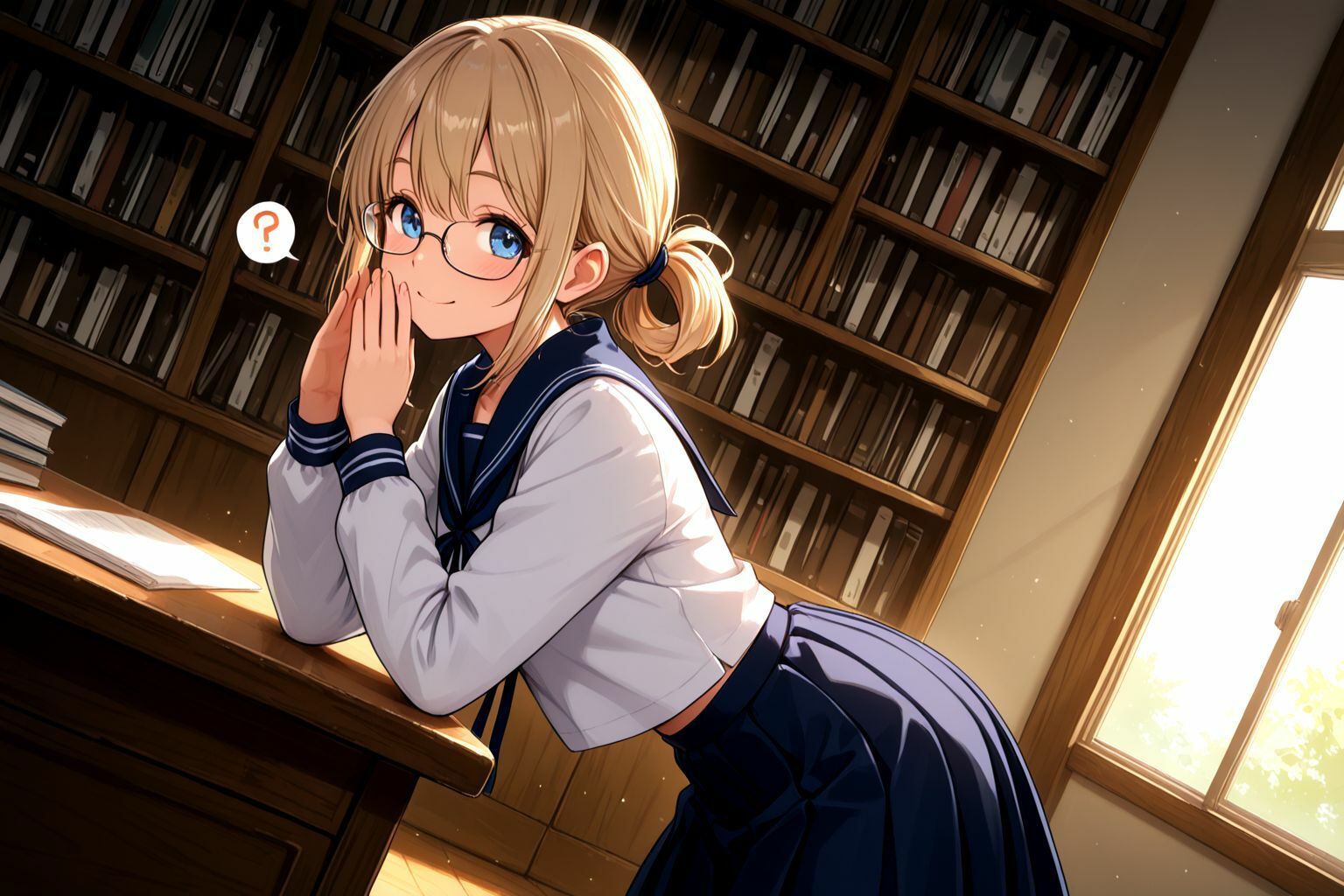 ミックスガールズコレクション  美少女図書委員のメガネっ娘と図書館でえっちなお勉強 - サンプル画像 1