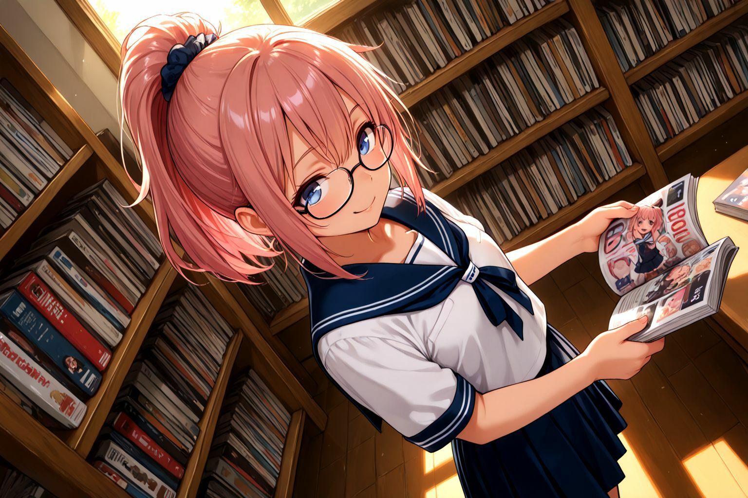 ミックスガールズコレクション  美少女図書委員のメガネっ娘と図書館でえっちなお勉強 - サンプル画像 2