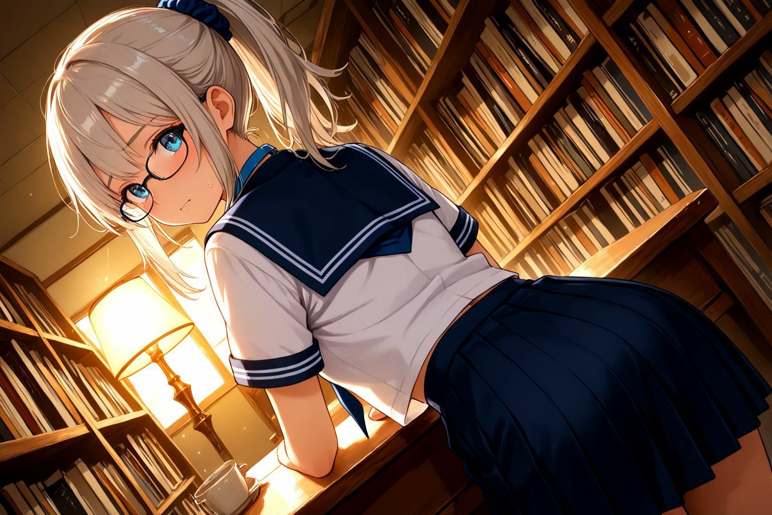 ミックスガールズコレクション  美少女図書委員のメガネっ娘と図書館でえっちなお勉強 - サンプル画像 3