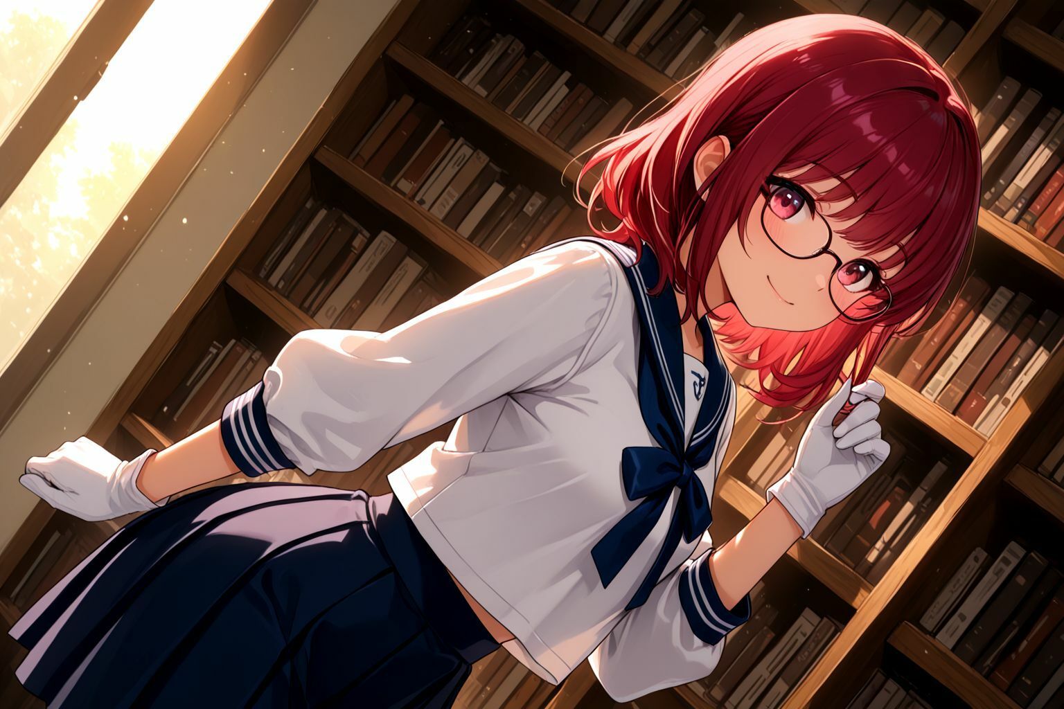 ミックスガールズコレクション  美少女図書委員のちっぱいメガネっ娘と図書館でえっちなお勉強 - サンプル画像 2