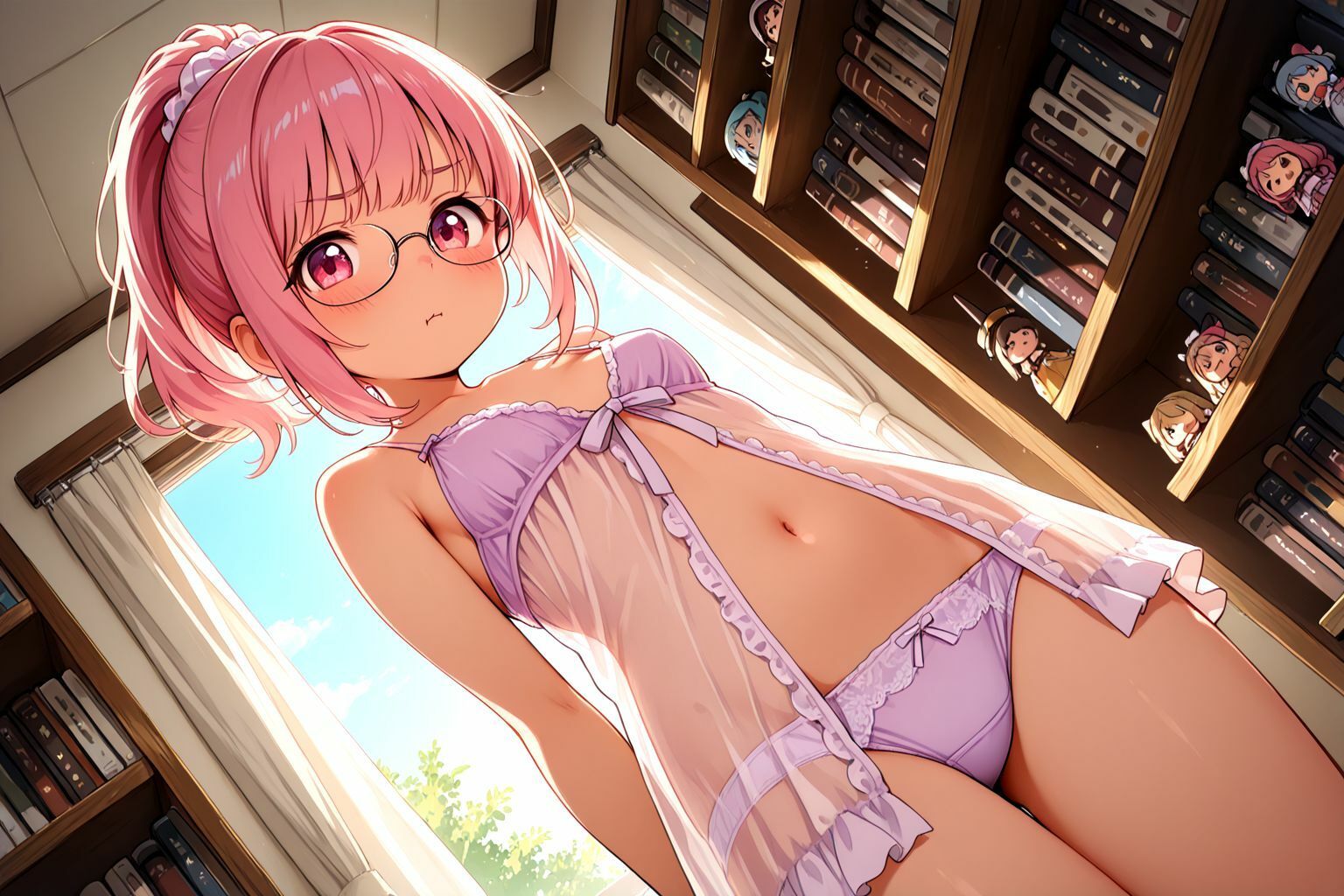 ミックスガールズコレクション  美少女図書委員のちっぱいメガネっ娘と図書館でえっちなお勉強 - サンプル画像 6
