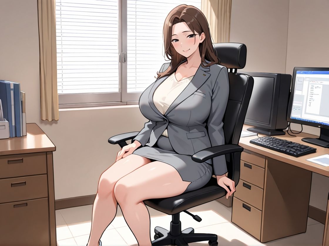 巨乳で美人な人妻上司に誘われてます - サンプル画像 2