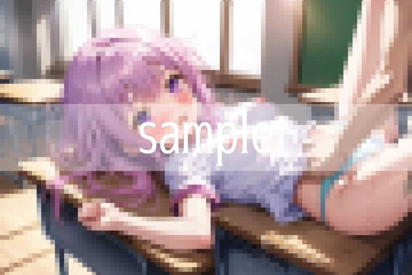 M字で机待機...貧乳処女の群れはもうぐちょぐちょです - サンプル画像 9