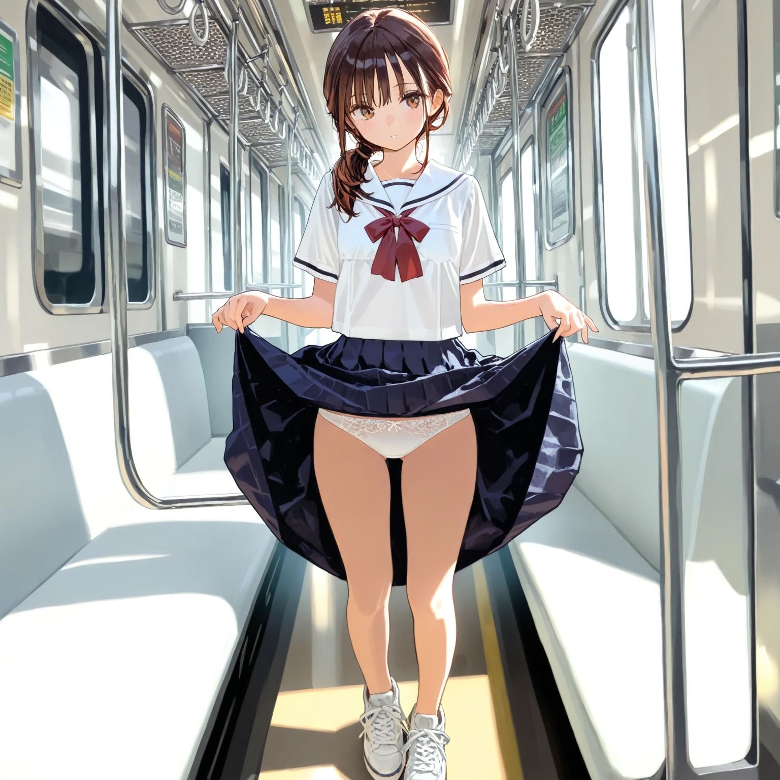 電車内パンチラ - サンプル画像 1