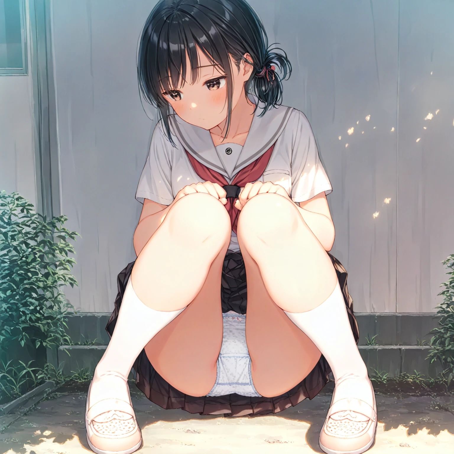 しゃがみパンチラ - サンプル画像 1