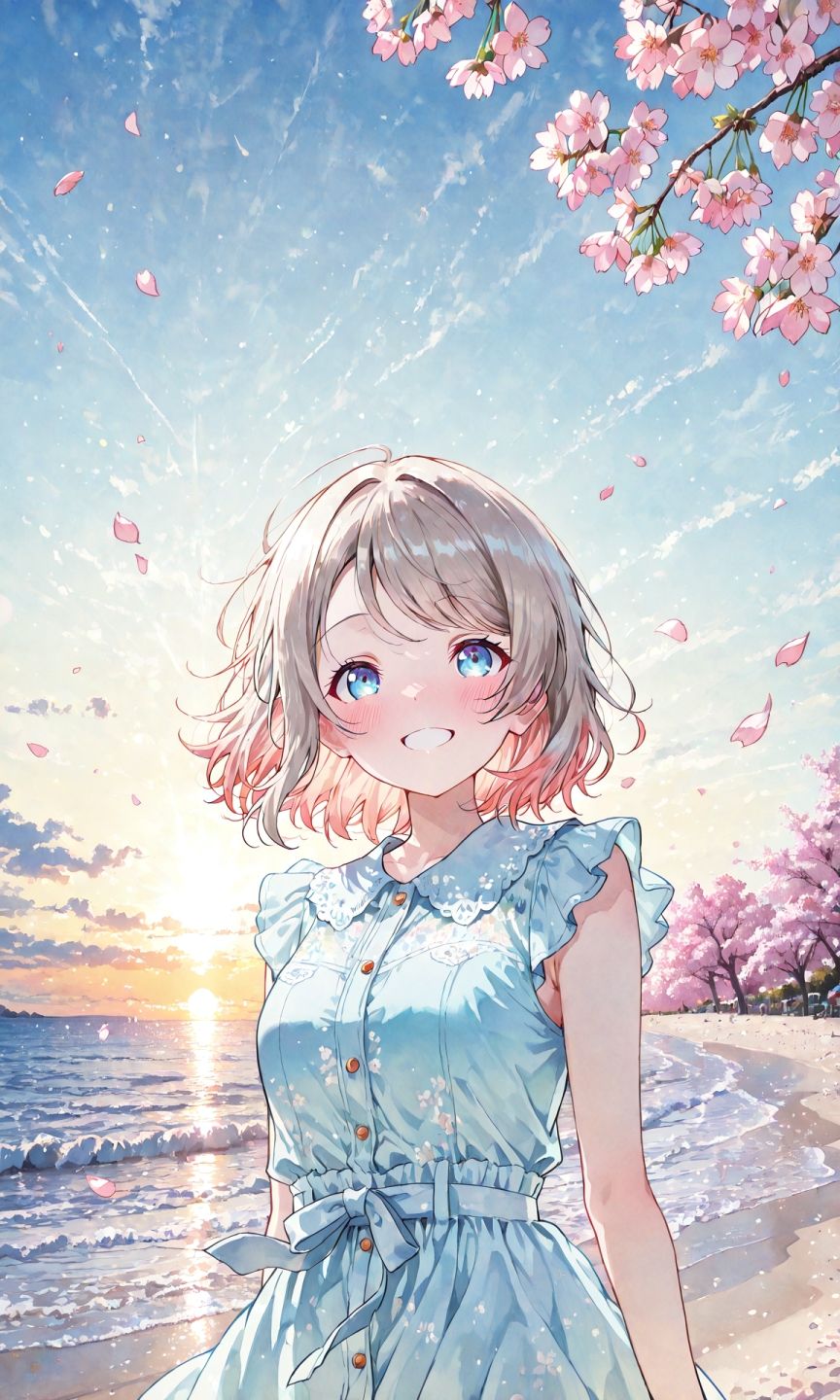 渡辺曜ちゃんの写真集〜春の晴れた朝の海編〜 - サンプル画像 1