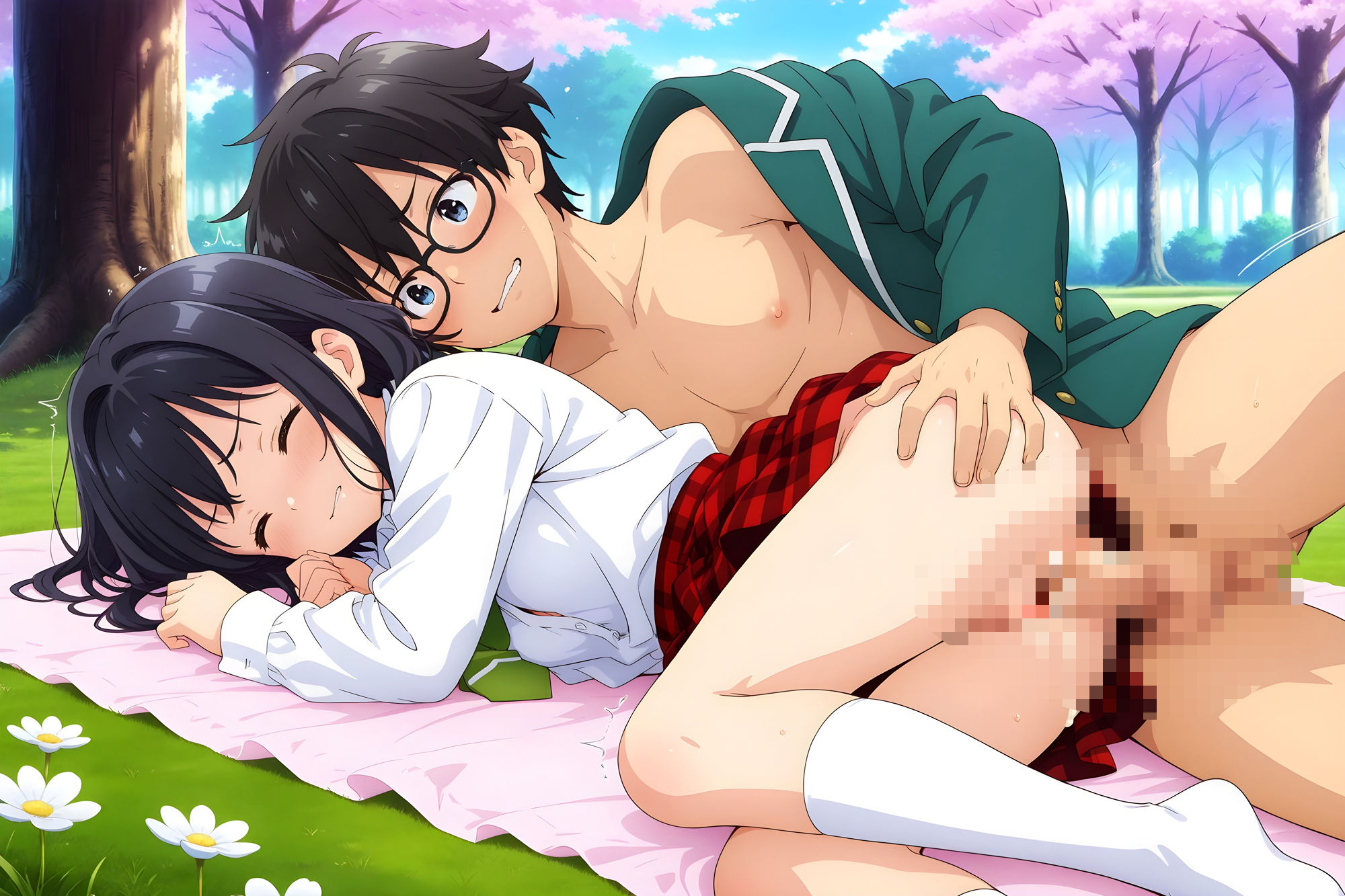 SEX★学園 〜エッチな花見〜 - サンプル画像 7