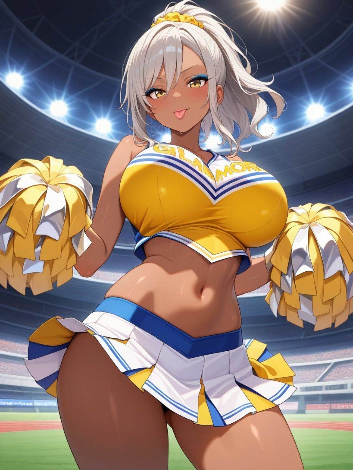 爆乳黒ギャルチアガール！スタジアムでやりたい放題！ - サンプル画像 9