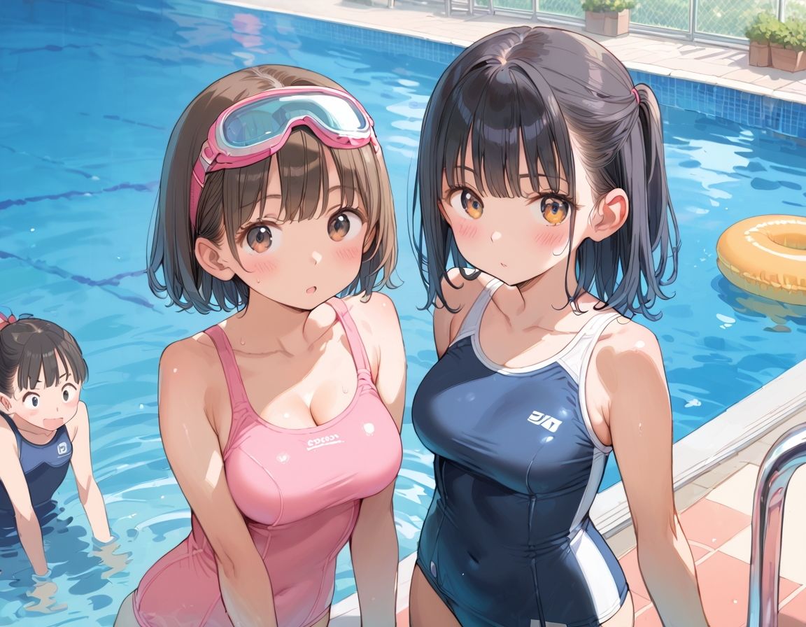 妹のスク水めくって挿れて即中出し - サンプル画像 1