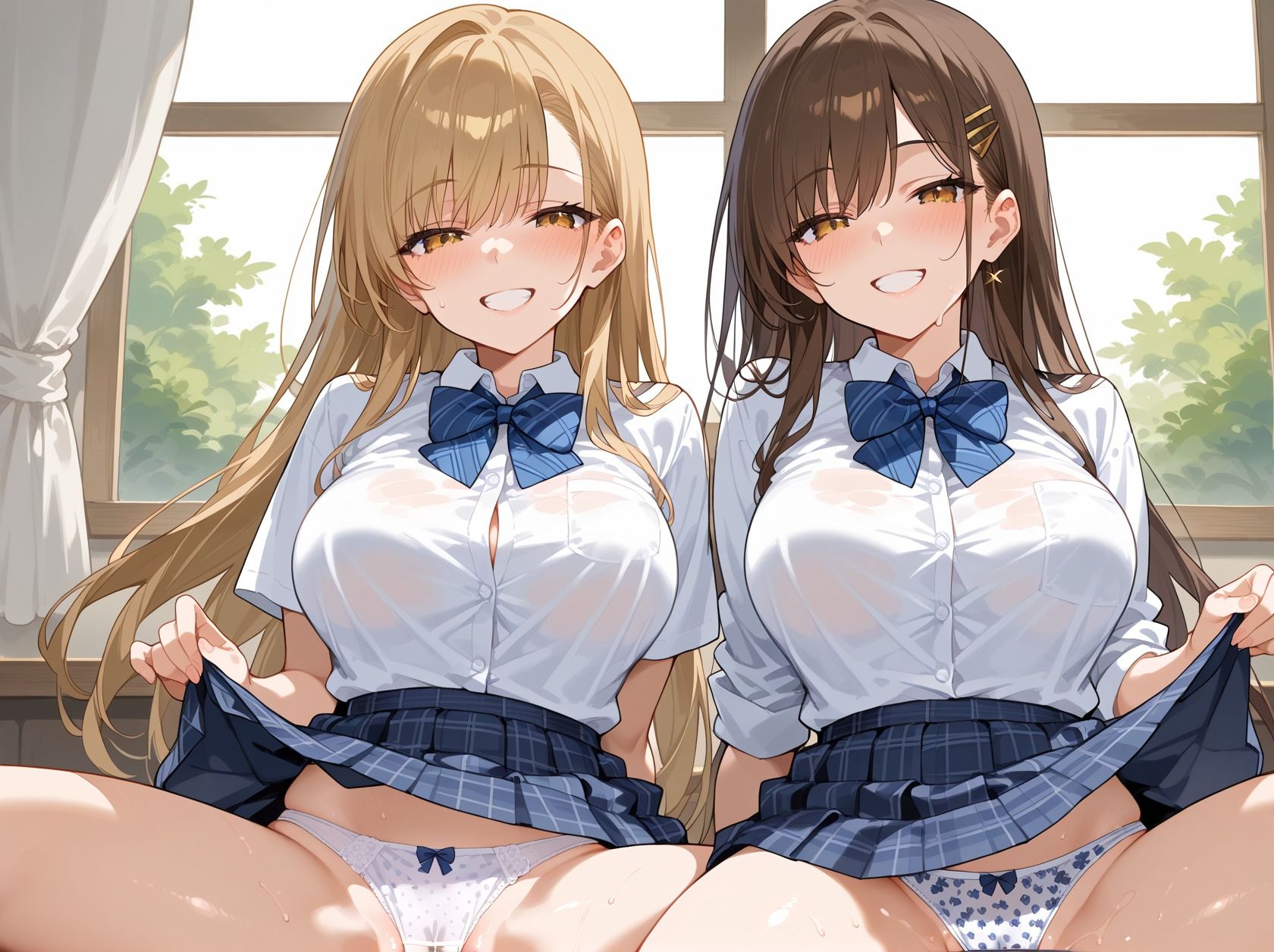 神爆乳女子校生  制服を着たまま複数プレイでフル勃起不可避！？ - サンプル画像 1
