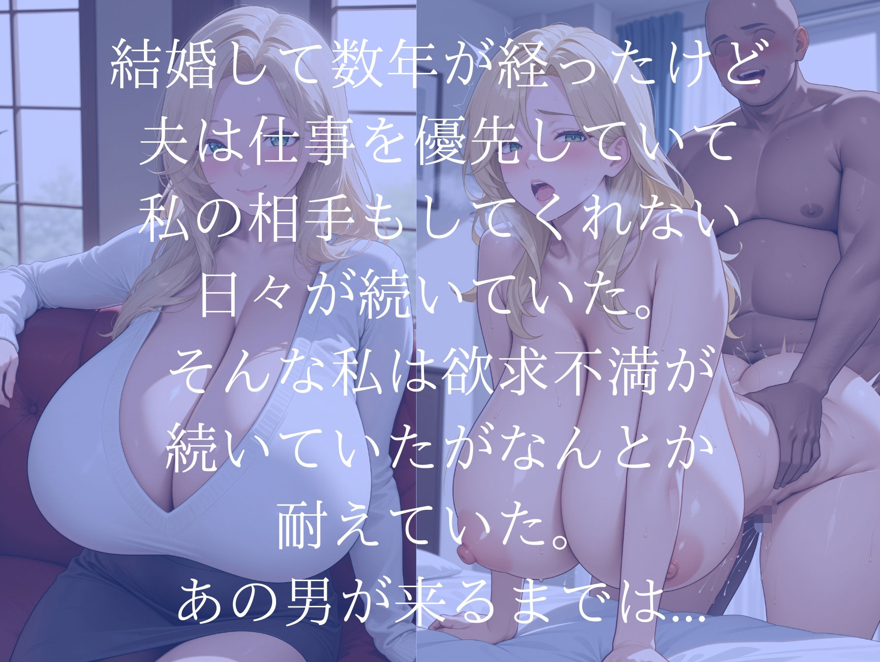 セックスレスに悩む爆乳人妻が中年汚ちんぽで快楽堕ち - サンプル画像 1