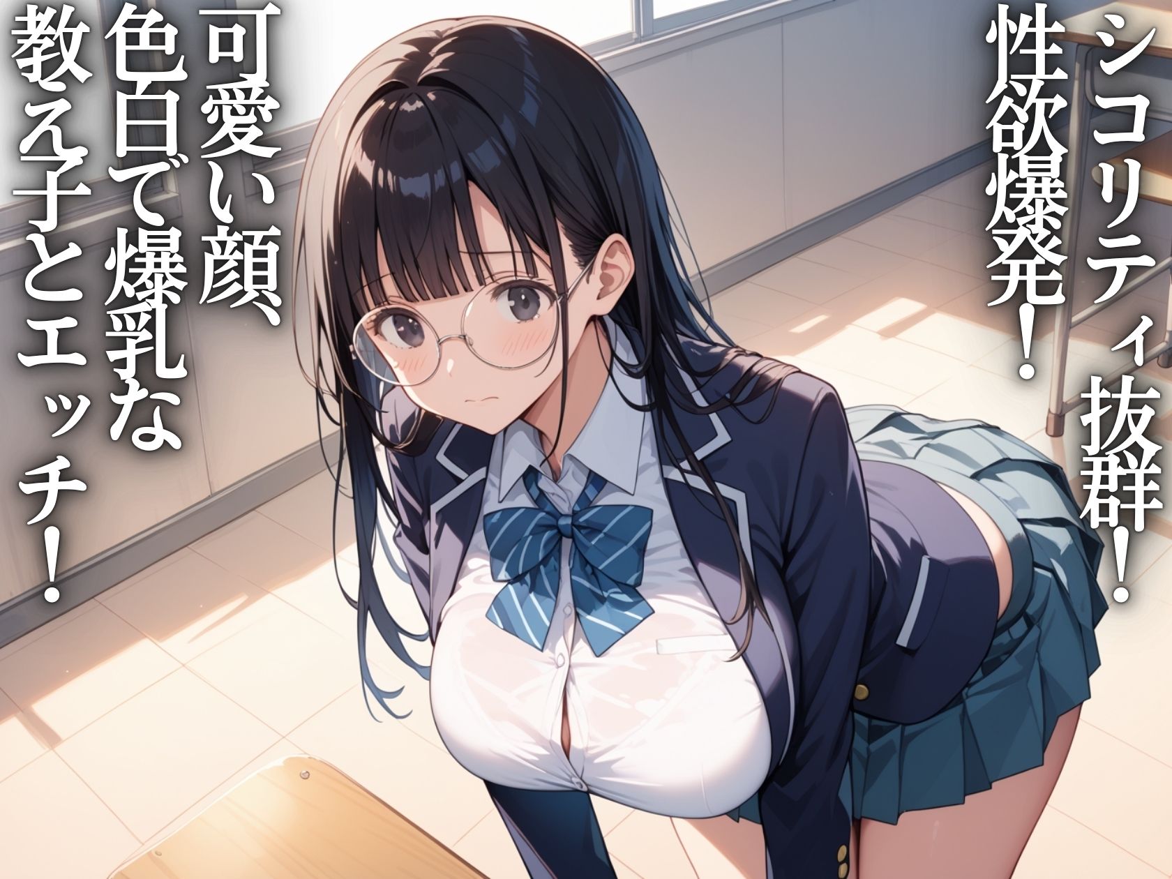 爆乳学園〜教え子の陰キャJKの身体がエロすぎるので種付けプレスしまくった - サンプル画像 1