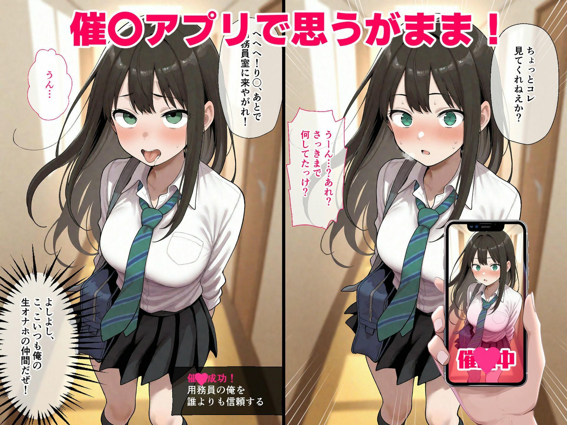 催◯誤認 催〇・透視アプリを拾った童貞種付けおじさん 鷺〇文香 渋〇凛 高〇楓 - サンプル画像 4