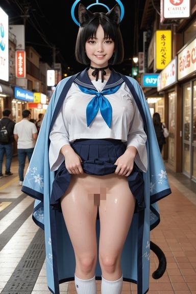 桐生◯キョウ えちえちコスプレ【ブルーア〇カイブ】 - サンプル画像 1