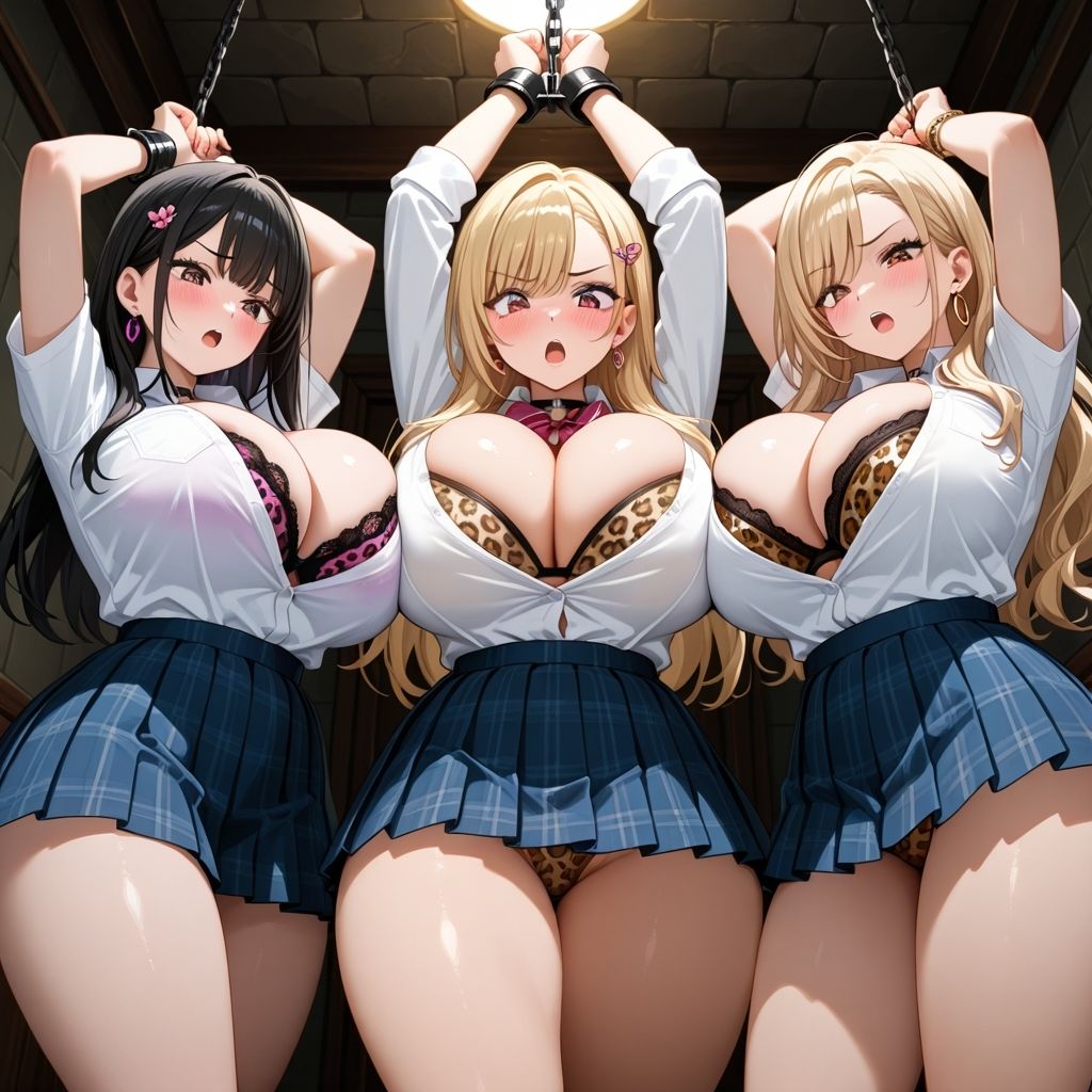 フェチコレVol.65 吊り上げ拘束されたヒョウ柄爆乳ギャルハーレム【総枚数250枚】 - サンプル画像 1