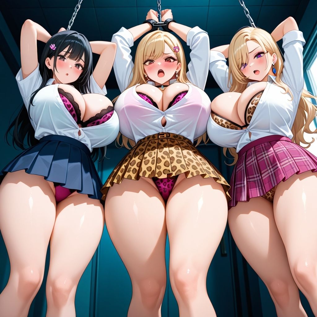 フェチコレVol.65 吊り上げ拘束されたヒョウ柄爆乳ギャルハーレム【総枚数250枚】 - サンプル画像 2