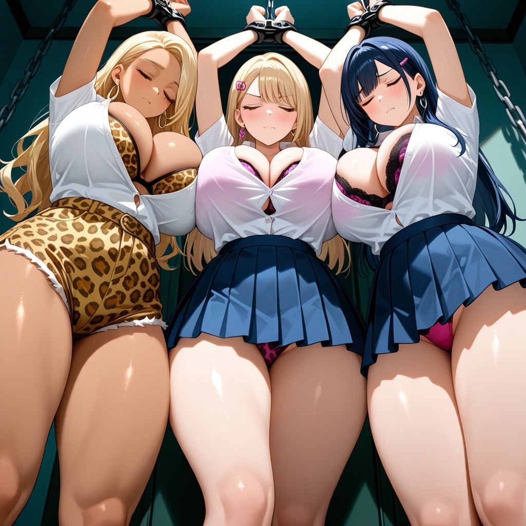 フェチコレVol.65 吊り上げ拘束されたヒョウ柄爆乳ギャルハーレム【総枚数250枚】 - サンプル画像 8