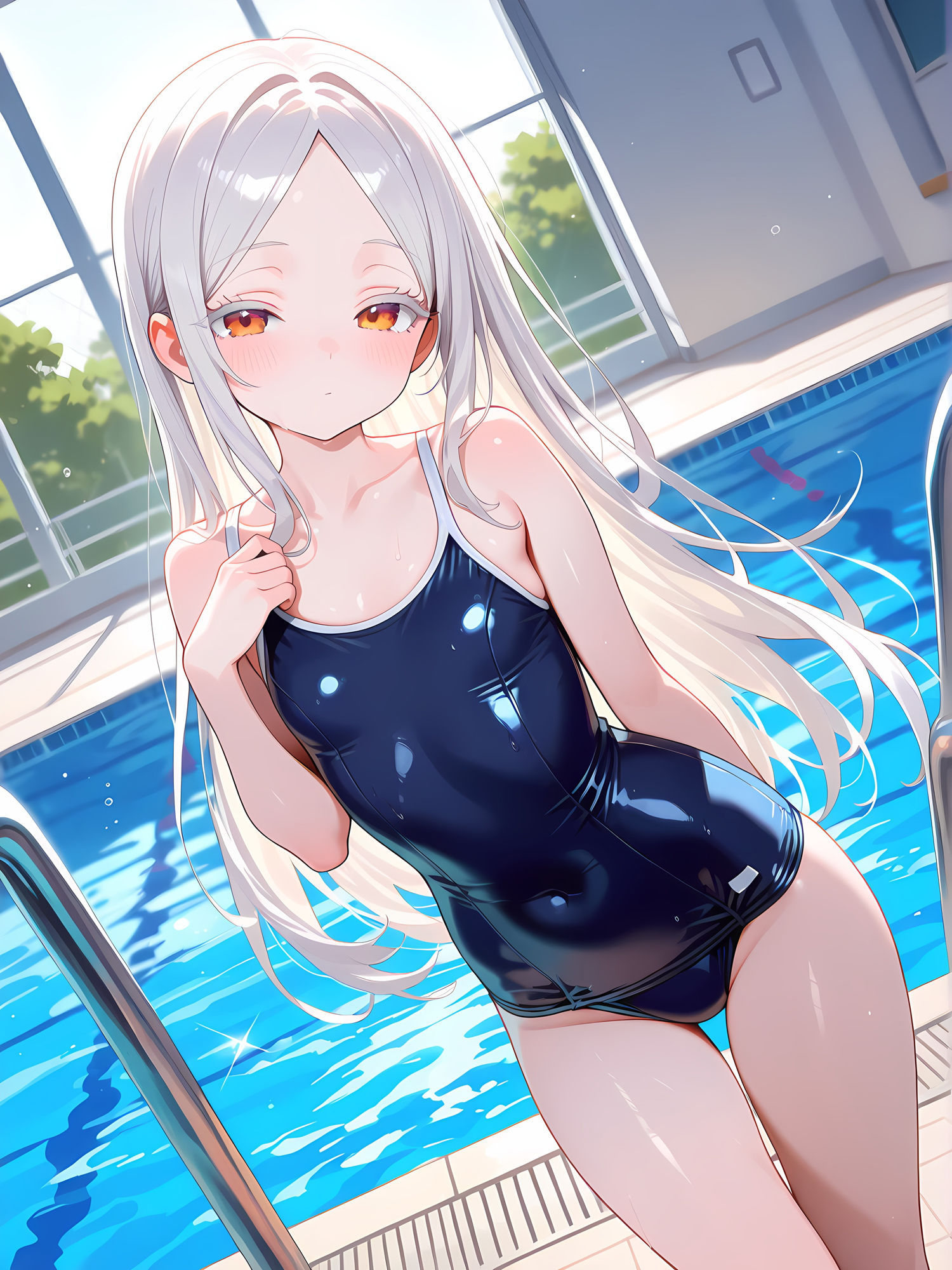 プールでスク水女子とイチャイチャ！3 - サンプル画像 1
