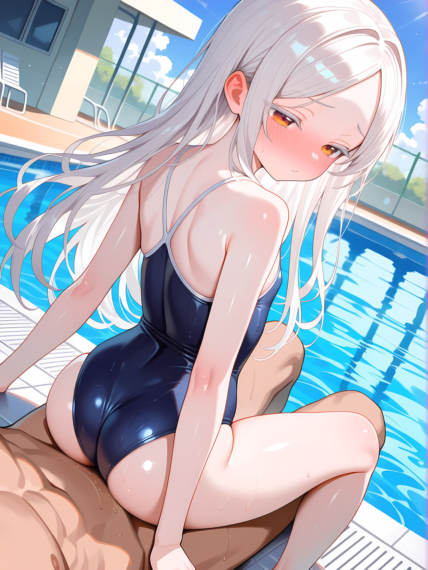 プールでスク水女子とイチャイチャ！3 - サンプル画像 6