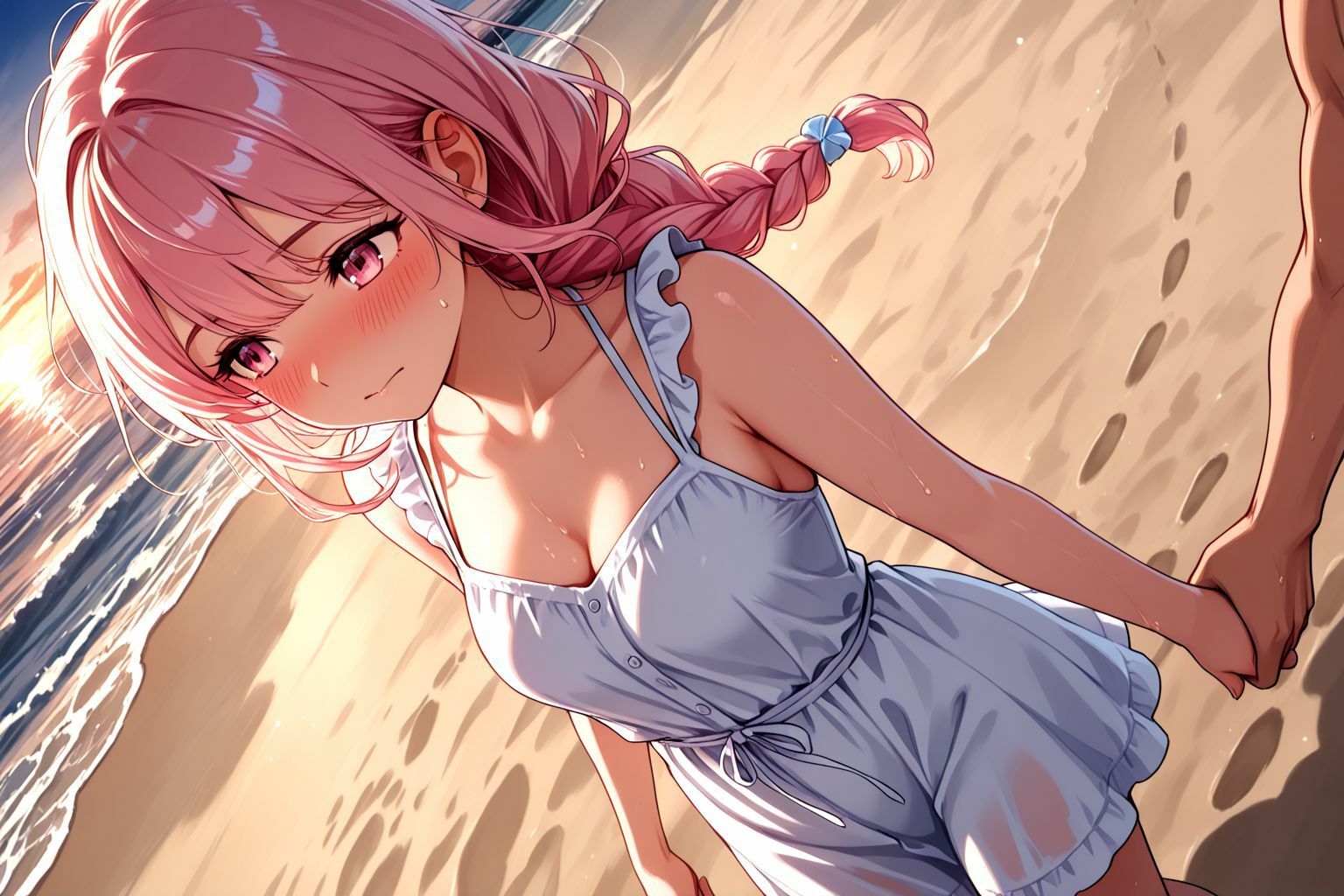 ミックスガールズコレクション  美少女ビキニな女の娘と海辺でイチャイチャセックス - サンプル画像 1