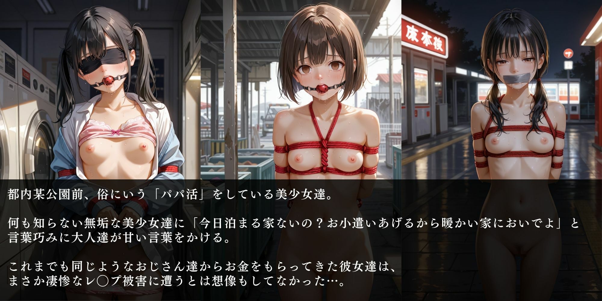 穢され汚された処女達〜屈辱支配された家出少女達に強●性交中出しして孕ませる〜 - サンプル画像 1