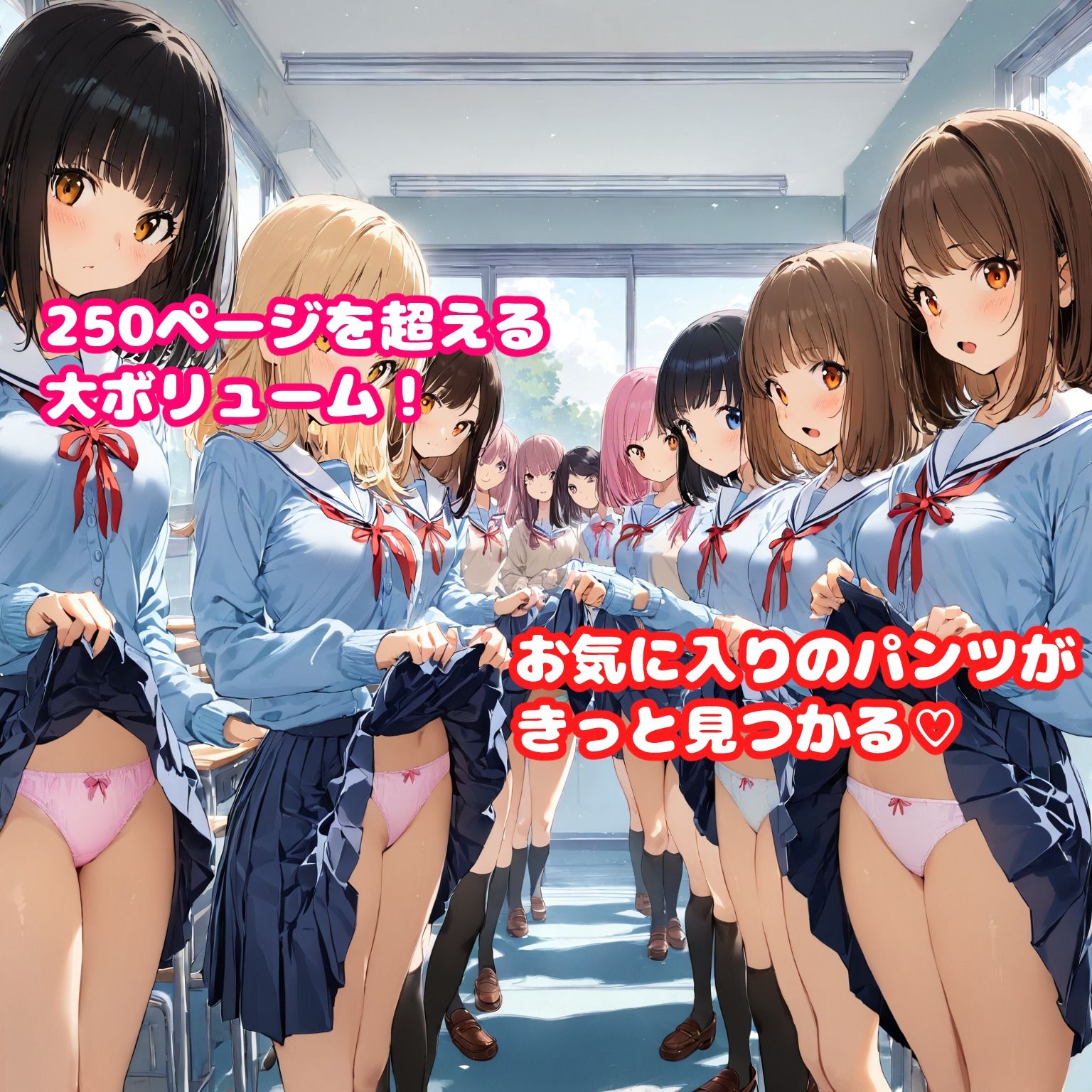 スカートをたくし上げて見せることが日常になった世界  JK編 - サンプル画像 6