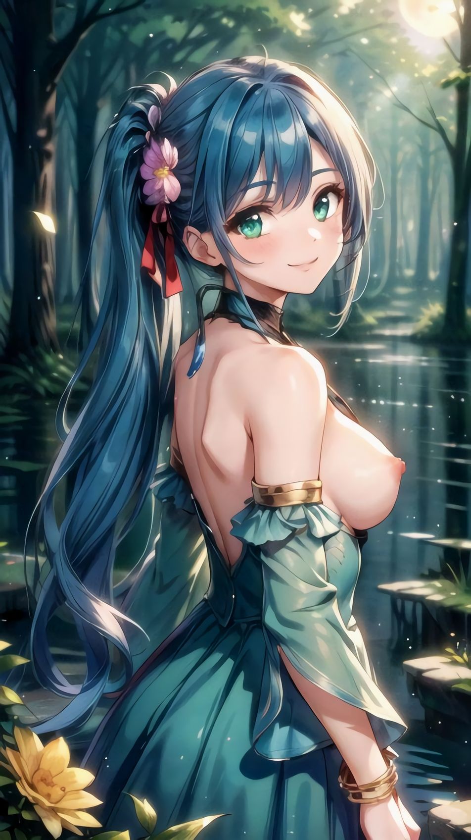 青髪美少女 - 魅惑のエロティックアートCG集239枚 - サンプル画像 10
