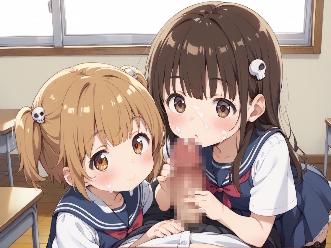 学校でロリ少女達を中出ししてヤりまくり！ - サンプル画像 1
