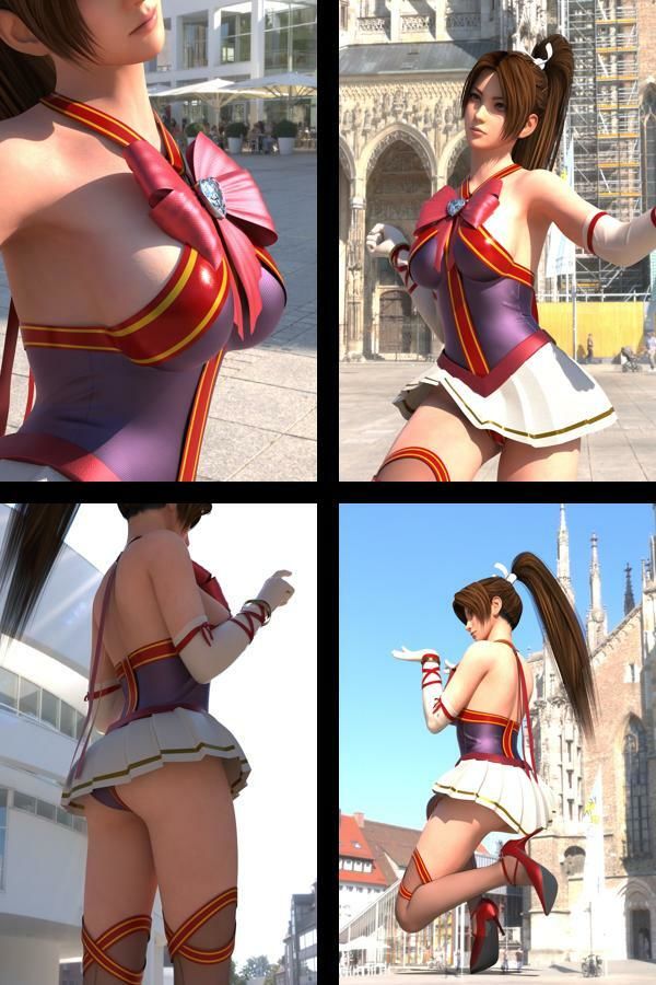 【TD100】元祖セクシー女性格闘家『不知火舞（しらぬいまい）』の学生服写真集SexyNinja-28 - サンプル画像 1