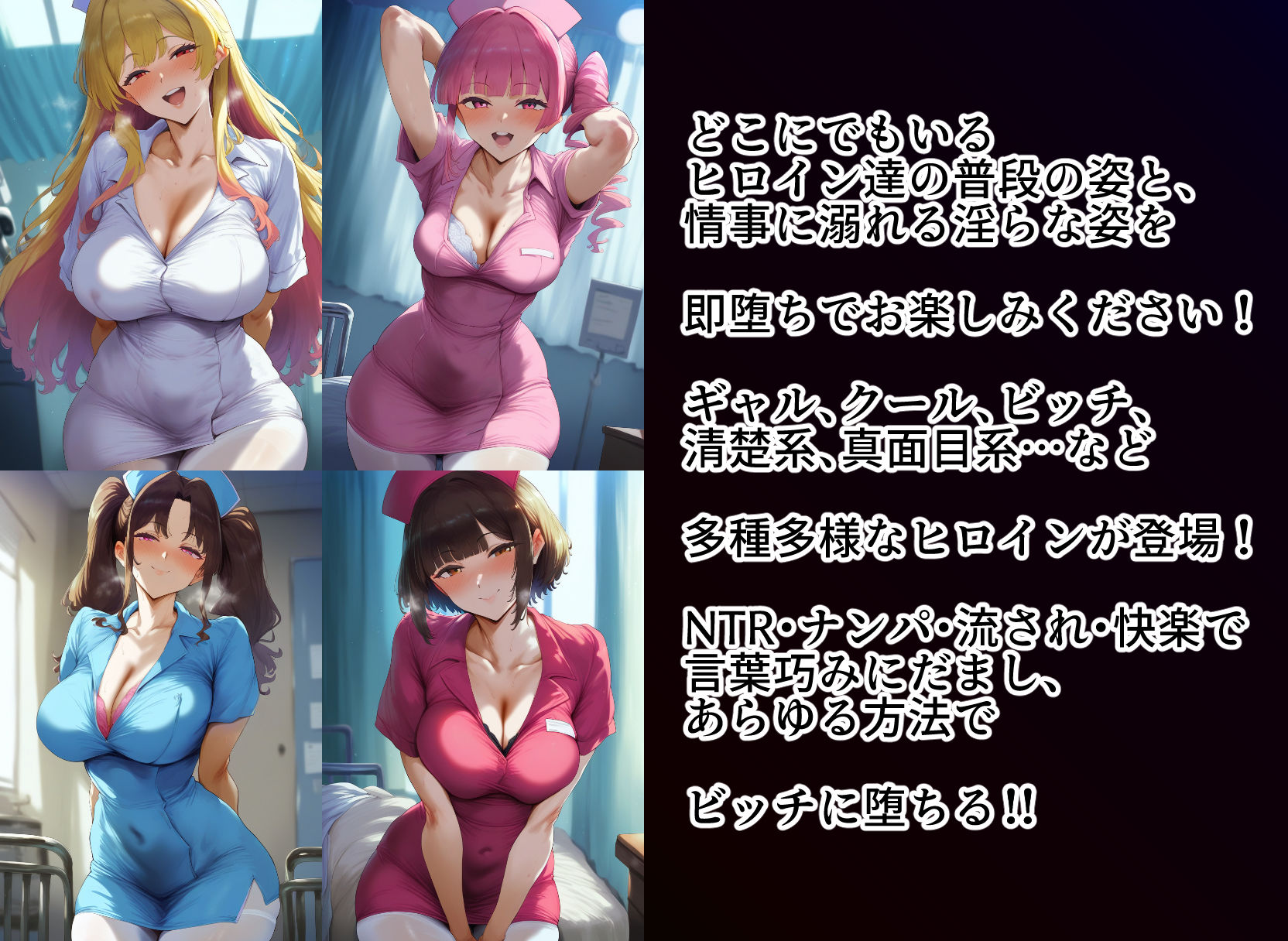 即堕ち2コマ ナース【セリフあり】40キャラ - サンプル画像 1