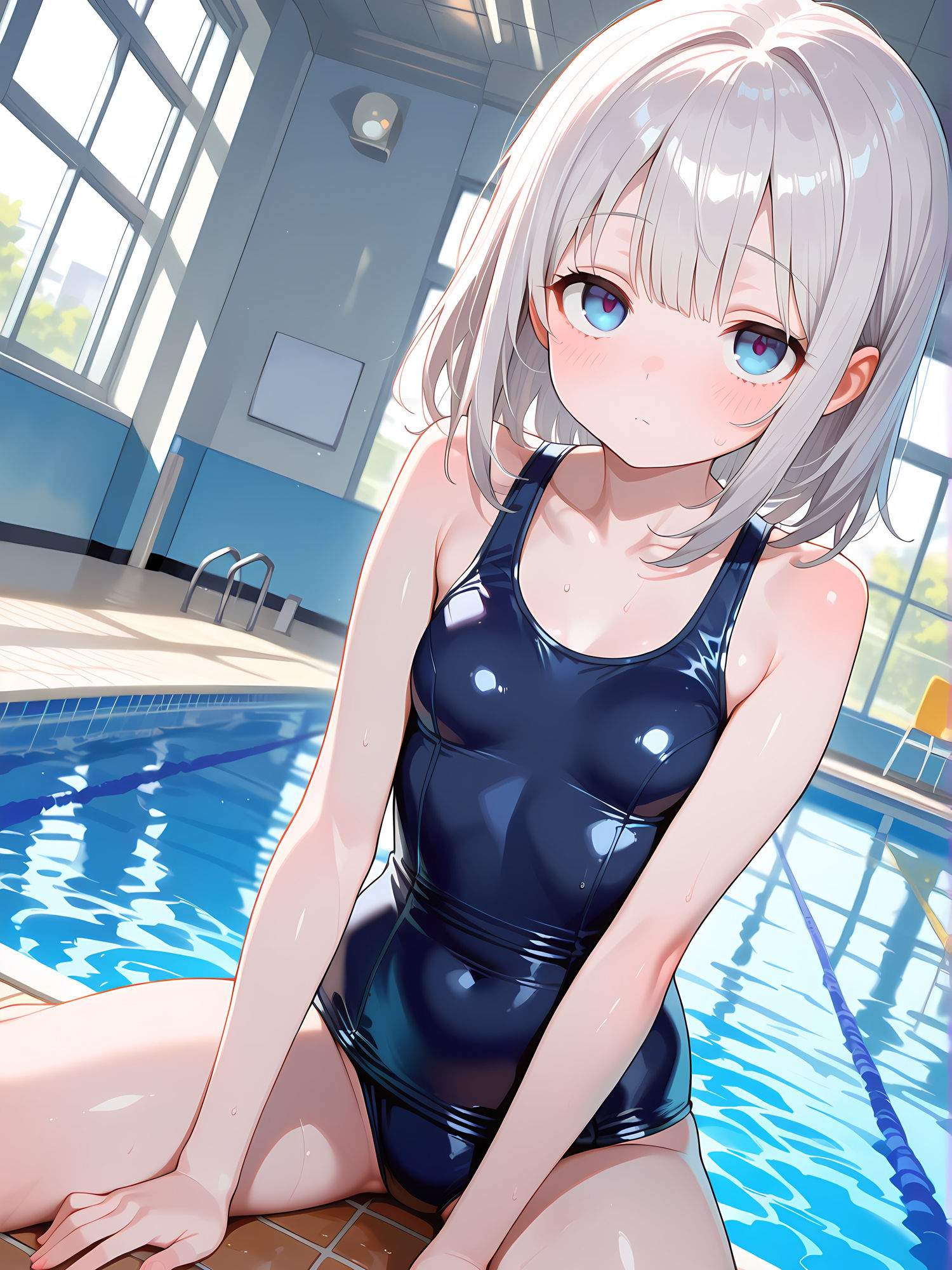 プールでスク水女子とイチャイチャ！4 - サンプル画像 1